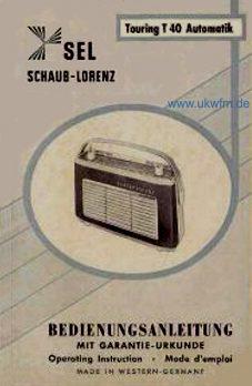Schaub-Lorenz Touring T40 Bedienungsanleitung