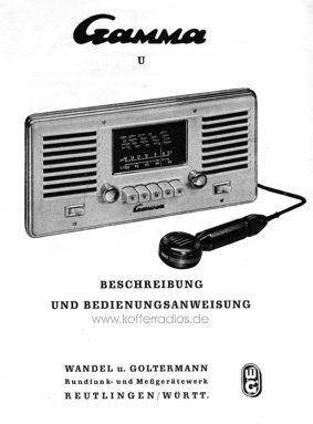 Wandel&Goltermann Omnibusanlage Gamma U Bedienungsanleitung